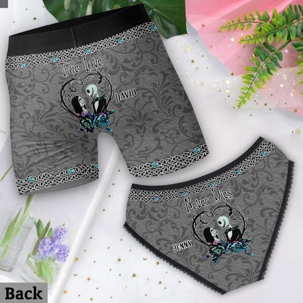 True Love Never Dies - Personalized Nightmare Lace Border Women Briefs And Men’s Boxer Briefs