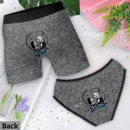 True Love Never Dies - Personalized Nightmare Lace Border Women Briefs And Men’s Boxer Briefs