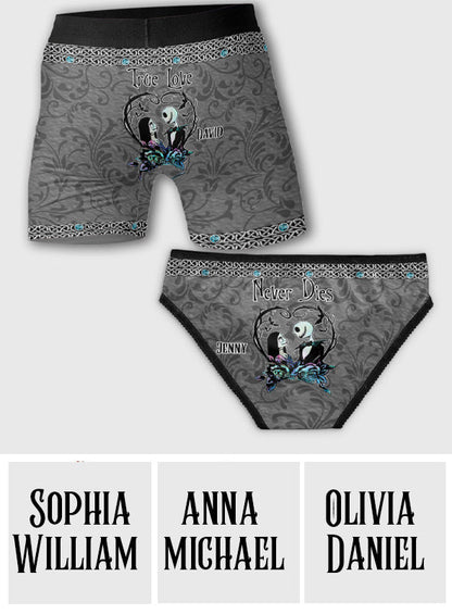 True Love Never Dies - Personalized Nightmare Lace Border Women Briefs And Men’s Boxer Briefs