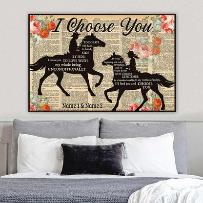 I Choose You - Personalized Couple Horse Poster