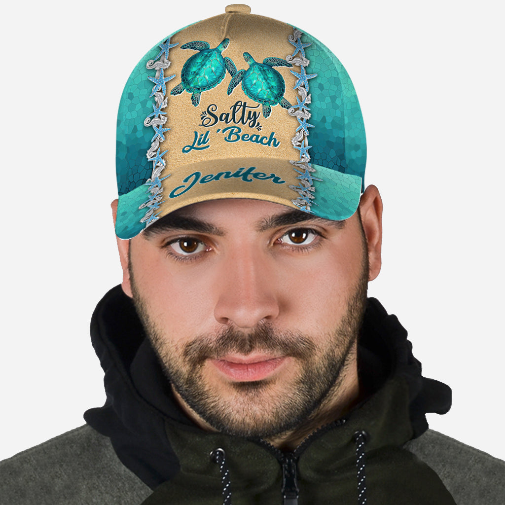 Salty Lil' Beach - Personalized Turtle Classic Cap