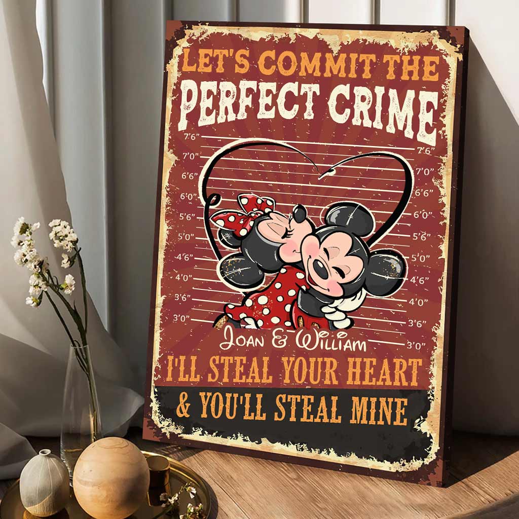 Let's Commit The Perfect Crime - Personalized Couple Mouse Canvas And Poster