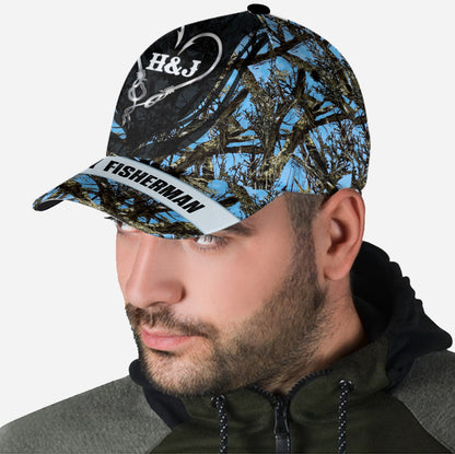 One Lucky Fisherman - Fishing gift for husband, boyfriend, dad, grandpa - Personalized Classic Cap