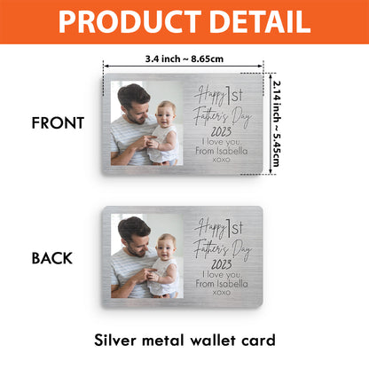 Happy First Father's Day - Personalized Father Wallet Insert Card