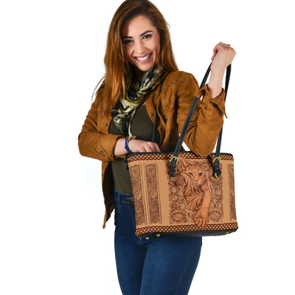 Cute Cat Peaking Cat Leather Bag 0622