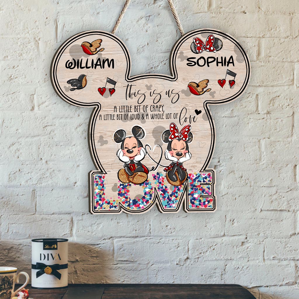 This Is Us - Personalized Couple Mouse Wood Sign