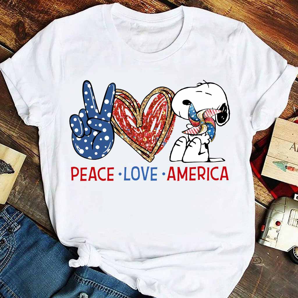 Peace Love - Independence Day T-shirt and Hoodie