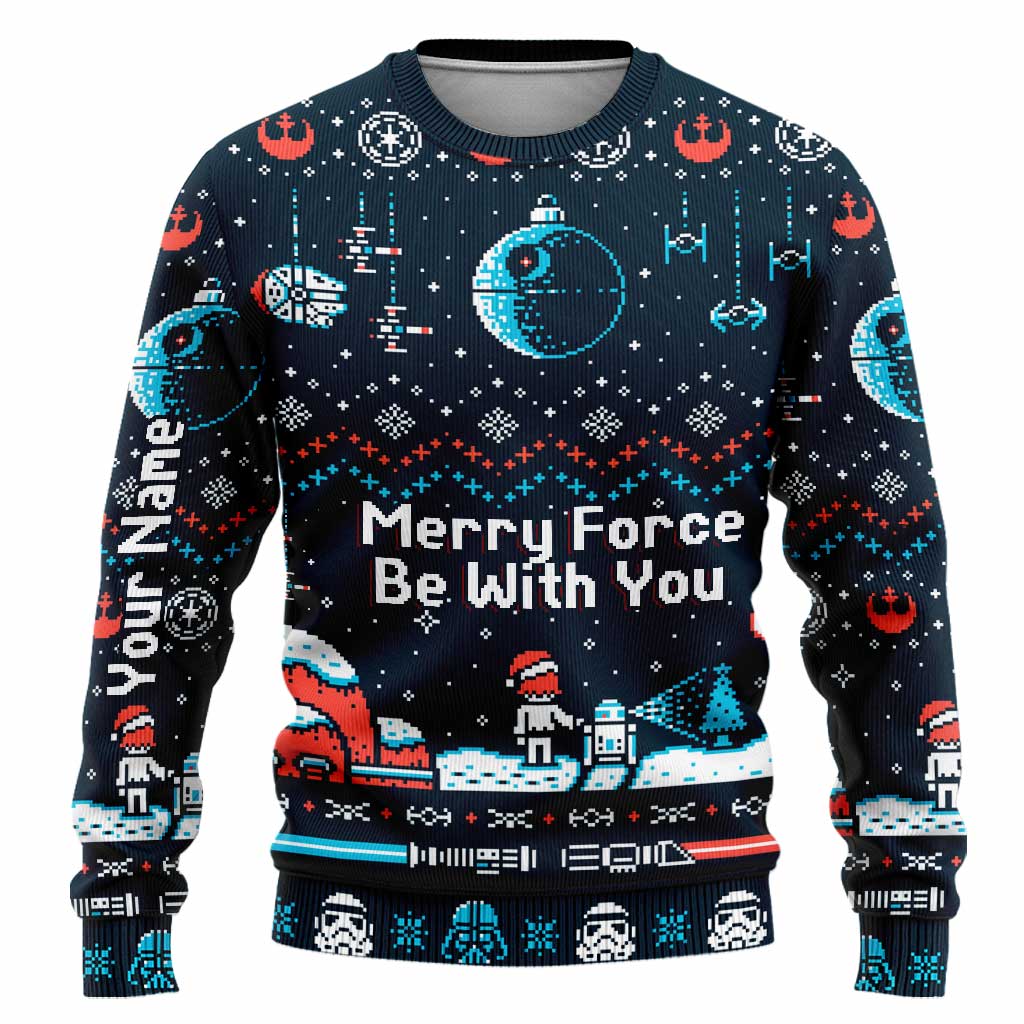 Merry Force Be With You - Personalized Christmas The Force Sweater
