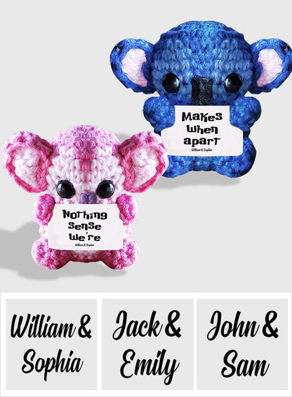 Nothing Makes Sense When We're Apart Ohana Couple - Personalized Ohana Hand Knitted Figurine