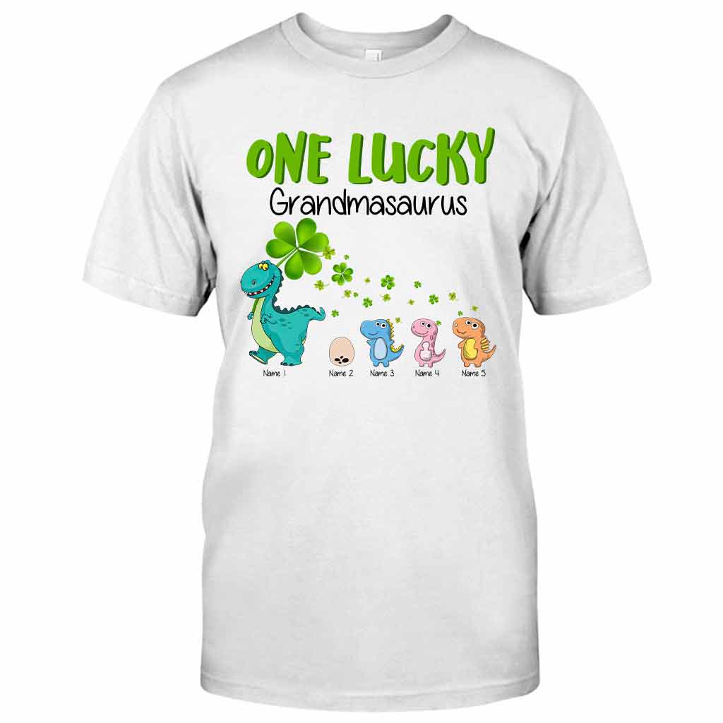 One Lucky Grandmasaurus Irish Grandma - Personalized Patrick's Day T-shirt and Hoodie
