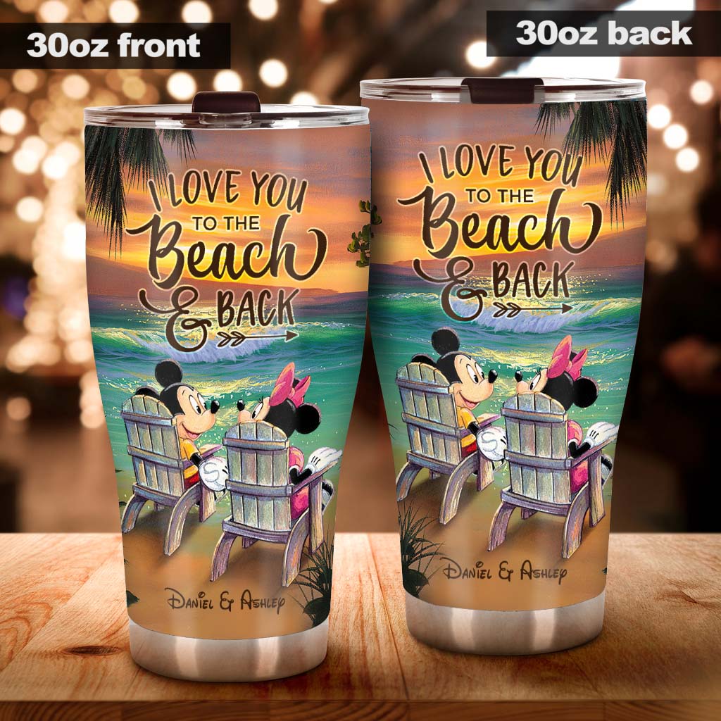 You And Me And The Beach - Personalized Mouse Tumbler