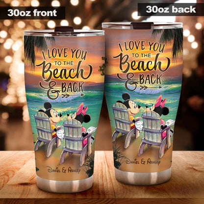 You And Me And The Beach - Personalized Mouse Tumbler