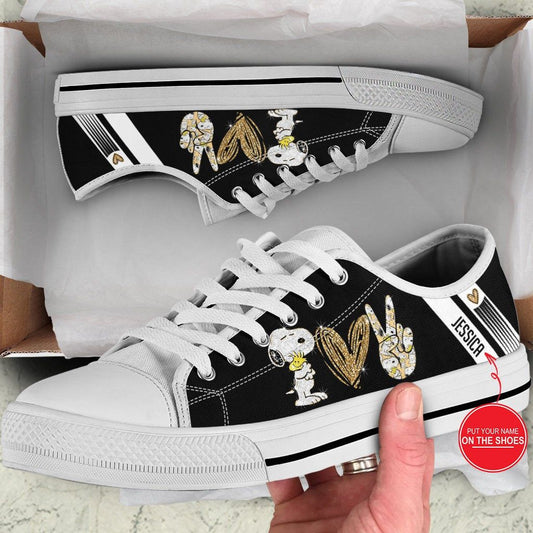 Peace Love Personalized Low Top Shoes 0523