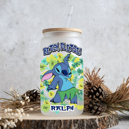 Beach Please - Personalized Ohana Can Glass