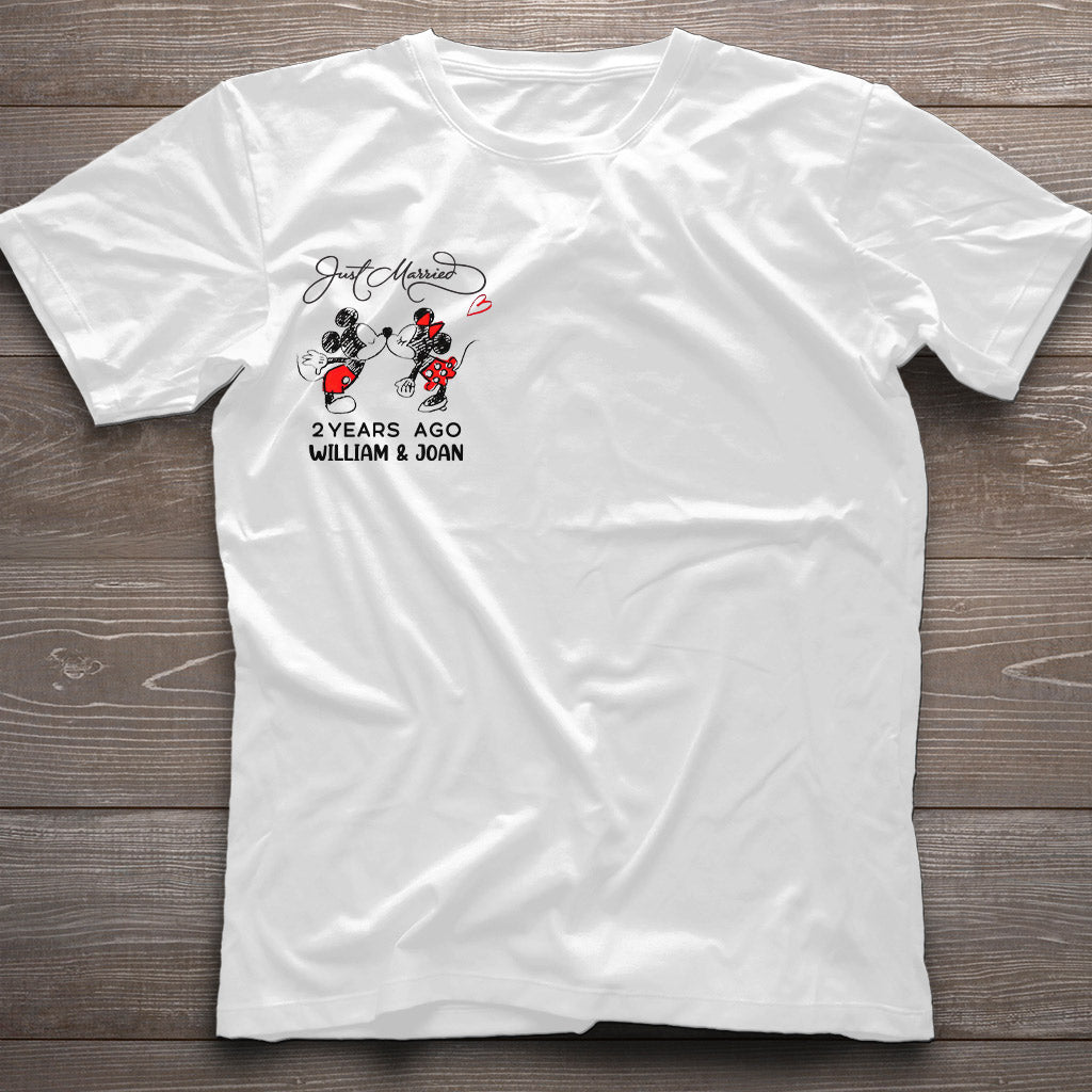 Just Married Some Years Ago - Personalized Couple Mouse T-shirt and Hoodie