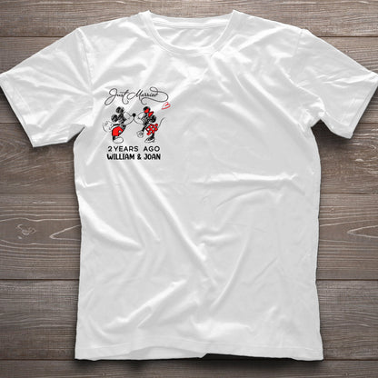 Just Married Some Years Ago - Personalized Couple Mouse T-shirt and Hoodie