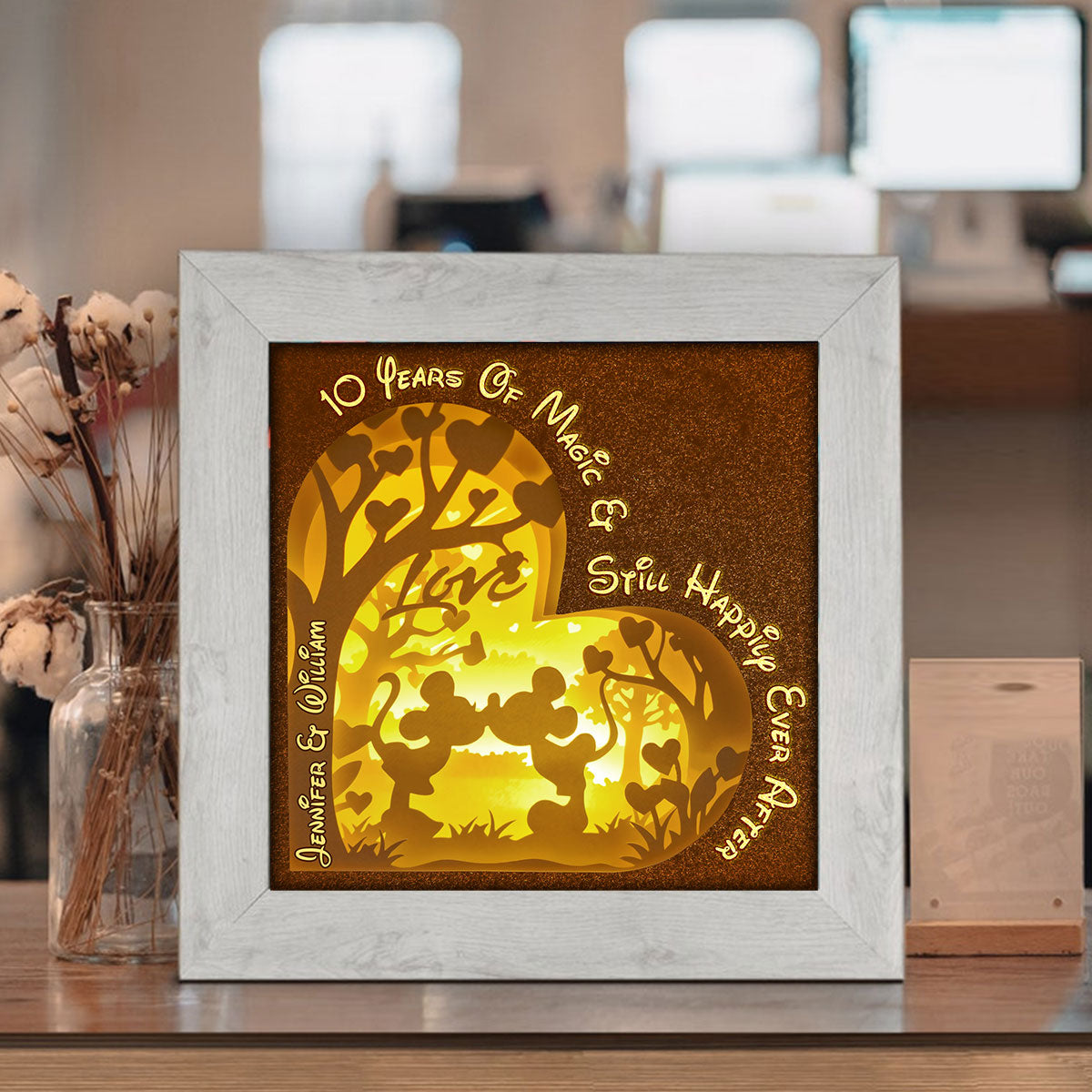 A Magic Couple - Personalized Mouse Light Shadow Box