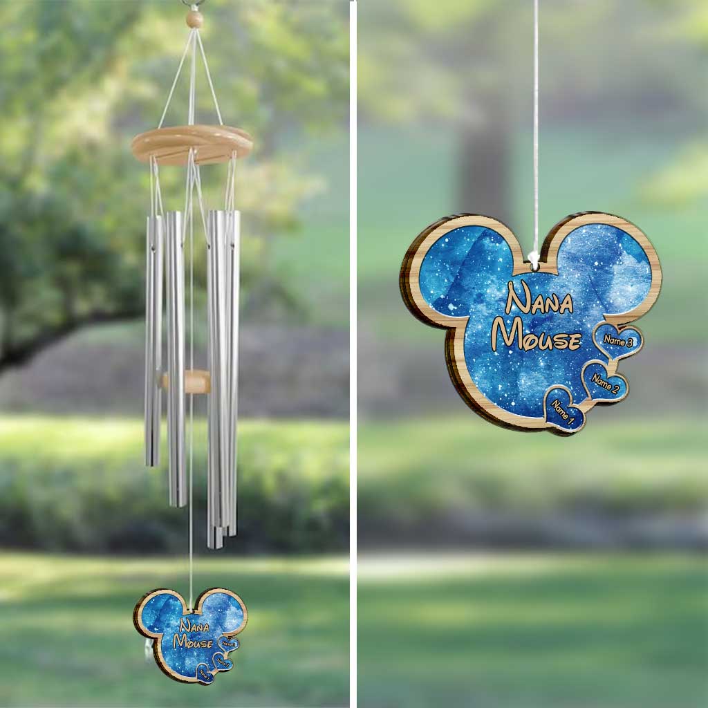 Nana's Hearts Mouse Ears - Personalized Grandma Wind Chime