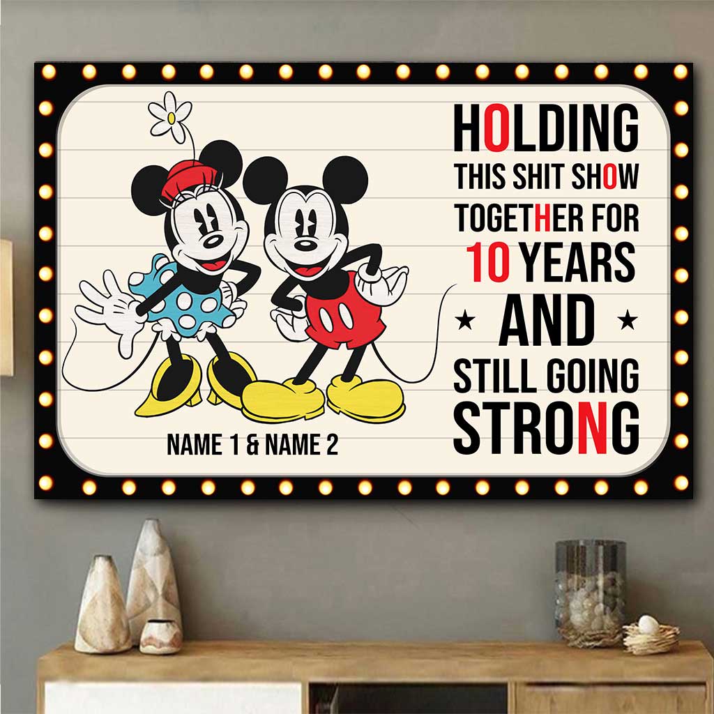 Holding This Show Together - Personalized Couple Mouse Poster With 3D Pattern Print