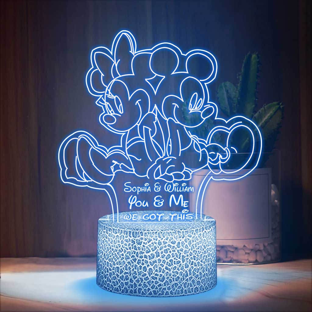 Annoying Each Other - Personalized Couple Mouse Shaped Plaque Light Base
