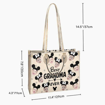 Best Grandma Ever - Personalized Mouse Leather Handbag