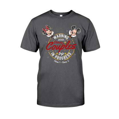 Warning Couple Trip In Progress - Personalized Mouse T-shirt and Hoodie