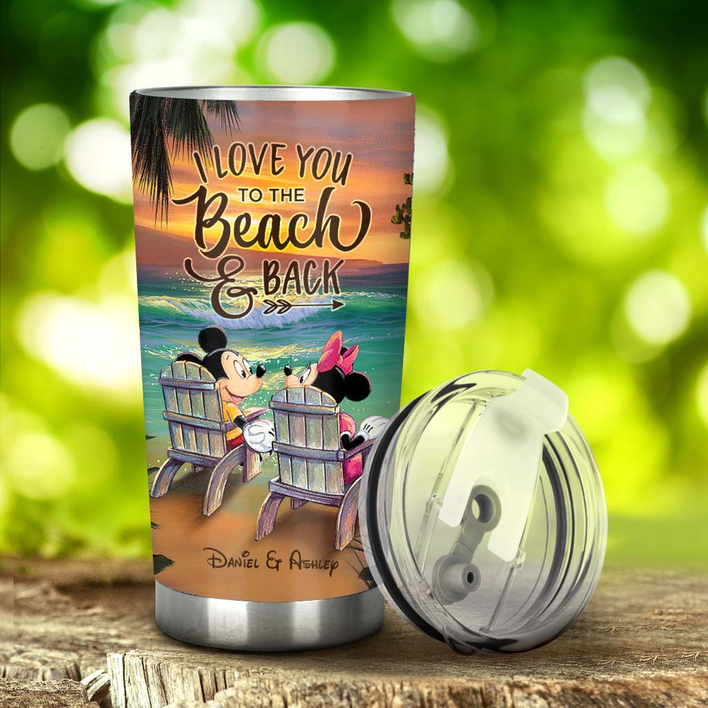 You And Me And The Beach - Personalized Mouse Tumbler