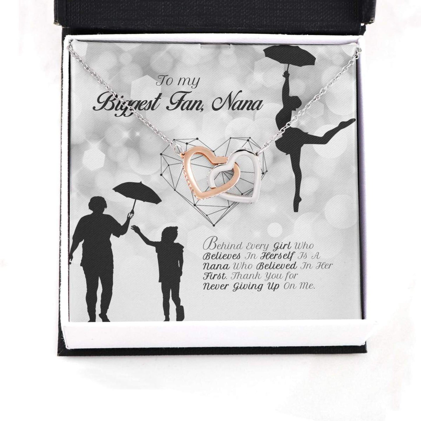 Gift For Your Grandma Who Always Support You On Mother's Day - Grandma Two Hearts Necklace 0921