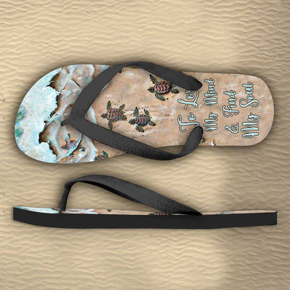 Into The Ocean I Go - Turtle Flip Flops