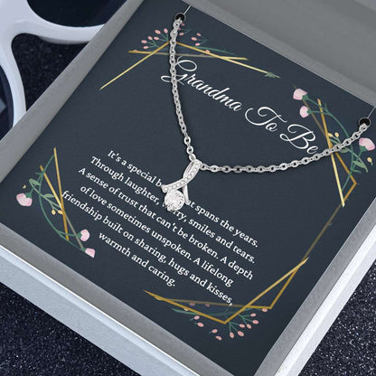 Grandma To Be Special Bond Gift For Grandmother To Be New Grandma Gift - Grandma Petite Ribbon Necklace 0921