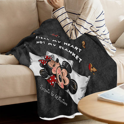 Steal My Heart Not My Blanket - Personalized Couple Mouse Blanket