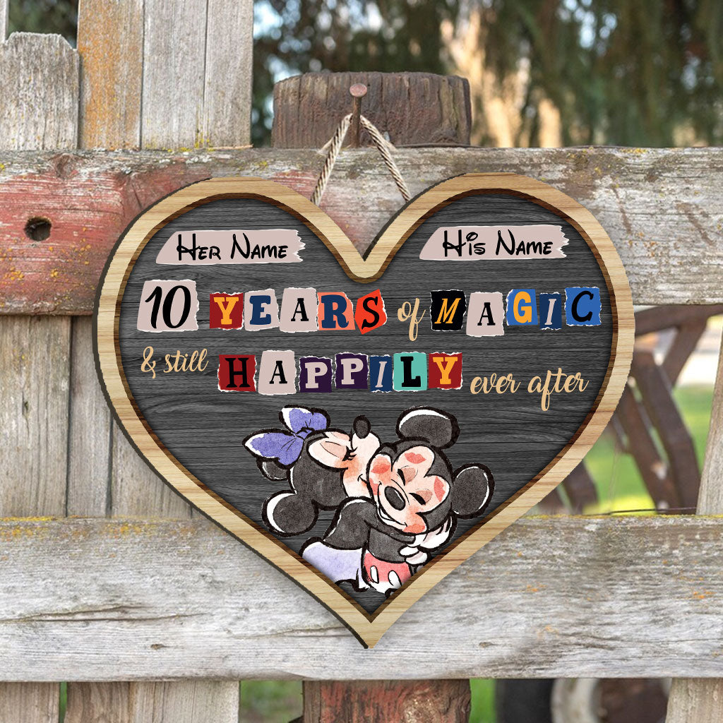 Still Happily Ever After - Personalized Couple Mouse Wood Sign