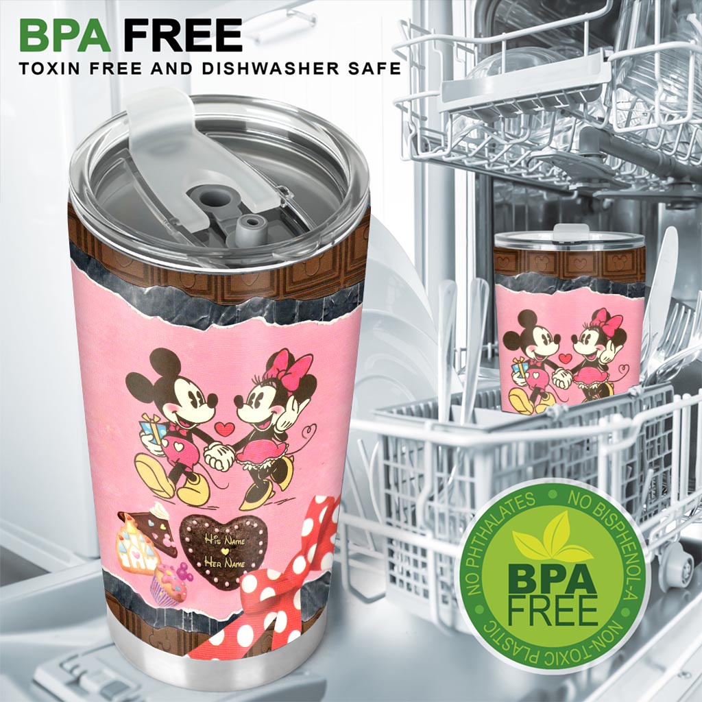 My Heart Is Happy - Personalized Couple Mouse Tumbler