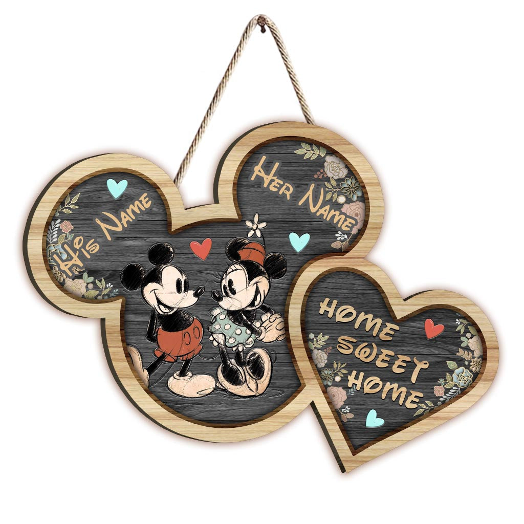 Home Sweet Home - Personalized Mouse Wood Sign