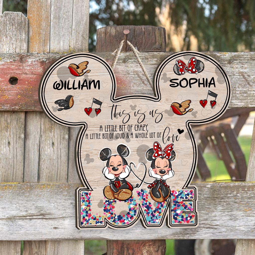 This Is Us - Personalized Couple Mouse Wood Sign