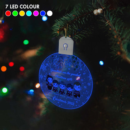 Grandkids Are The Greatest Christmas Gift - Personalized Grandma Round Led Acrylic Ornament