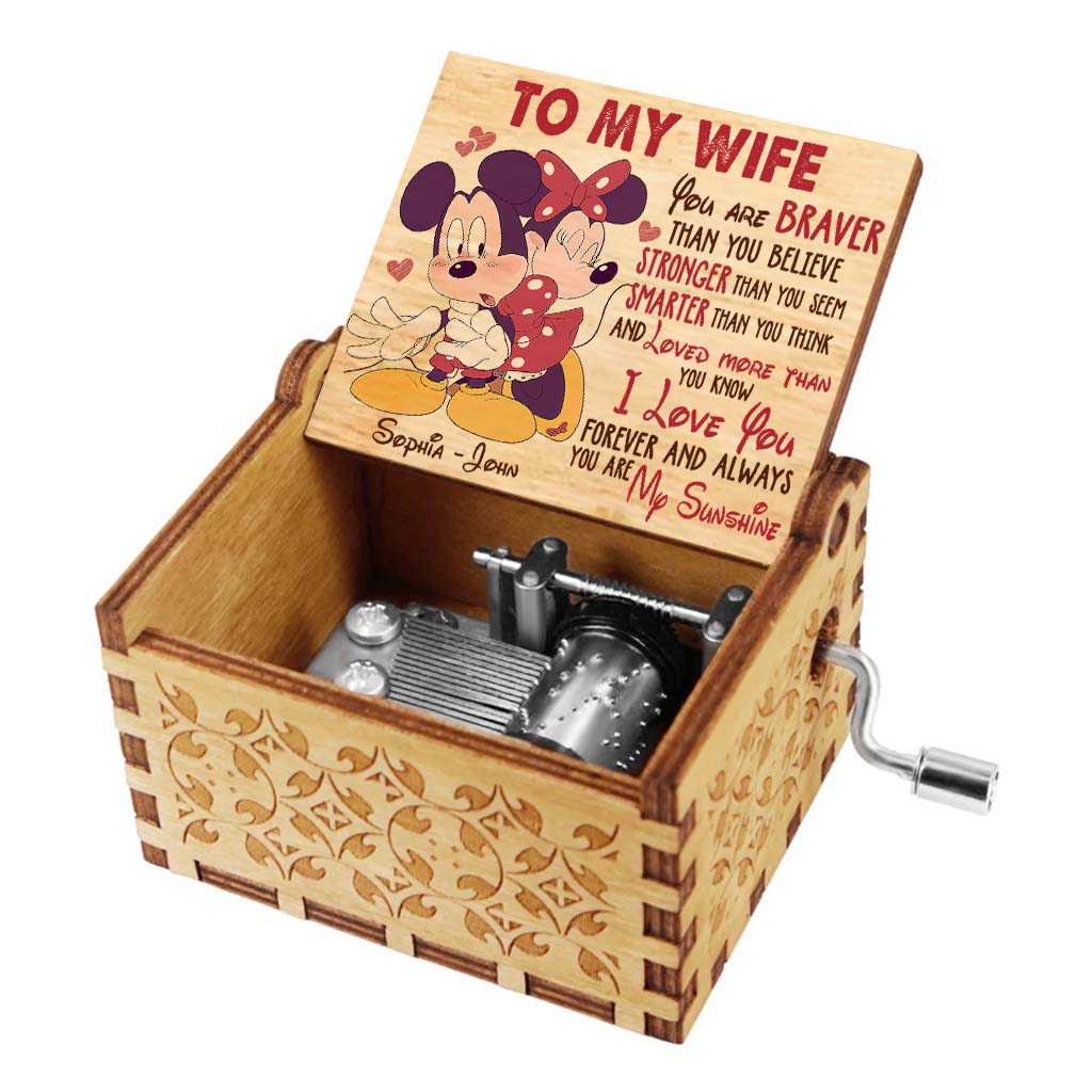 My Sunshine - Personalized Couple Mouse Hand Crank Music Box