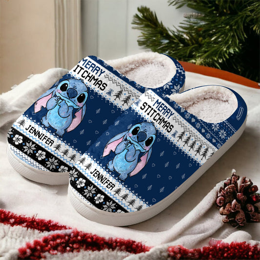 Ohana Merry Stitchmas - Personalized Ohana Slippers