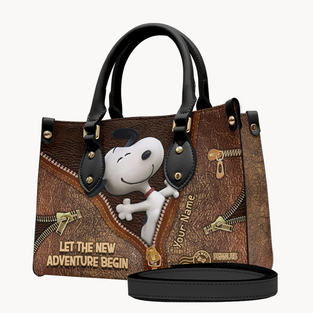 Let's The New Adventure Begin - Personalized Leather Handbag & Luggage Cover