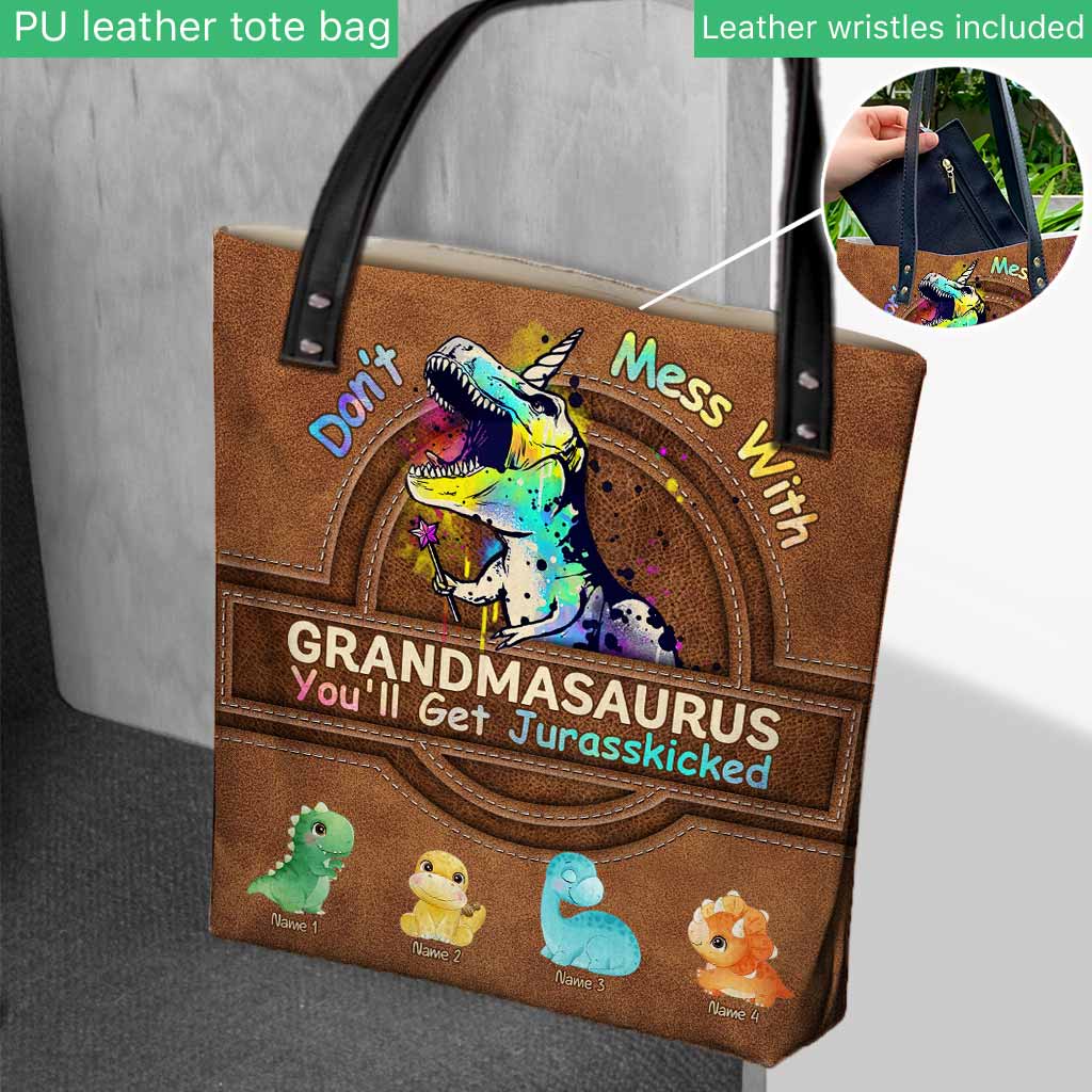 Don't Mess With Grandmasaurus - Personalized Mother's Day Tote Bag