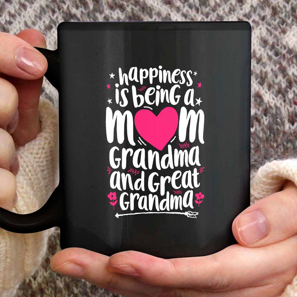 Happiness Is Being A Mom Great Grandma - Grandma Mug 0921