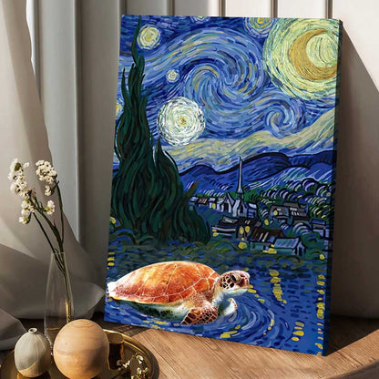 Turtles Starry Night - Turtle Canvas And Poster