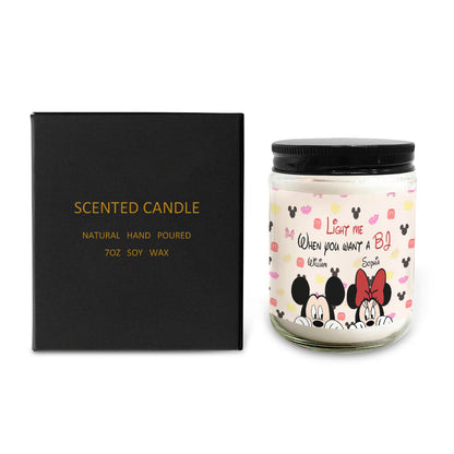 Light Me When - Personalized Couple Mouse Candle