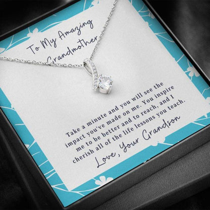 To Grandmother - Grandma Petite Ribbon Necklace 0921