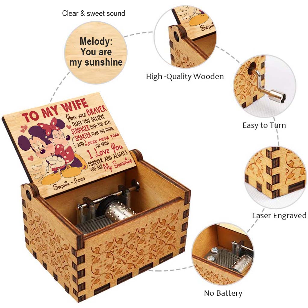 My Sunshine - Personalized Couple Mouse Hand Crank Music Box