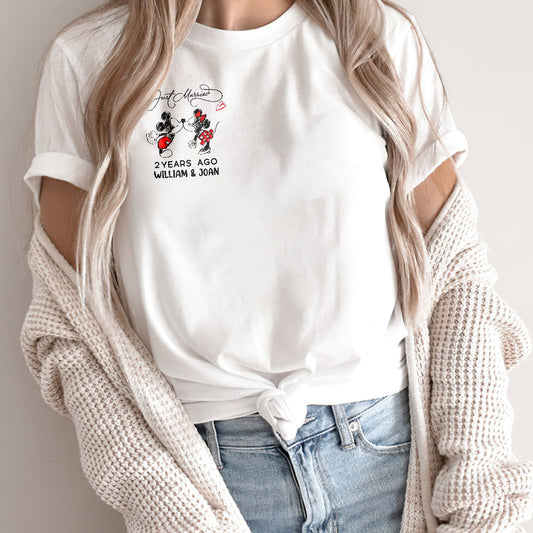 Just Married Some Years Ago - Personalized Couple Mouse T-shirt and Hoodie