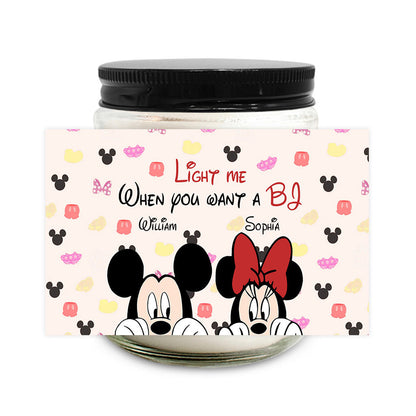 Light Me When - Personalized Couple Mouse Candle