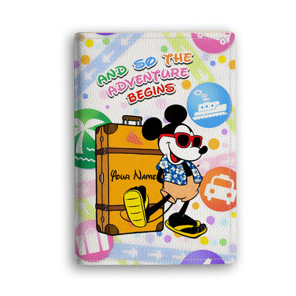 And So The Adventure Begins - Personalized Mouse Passport Holder