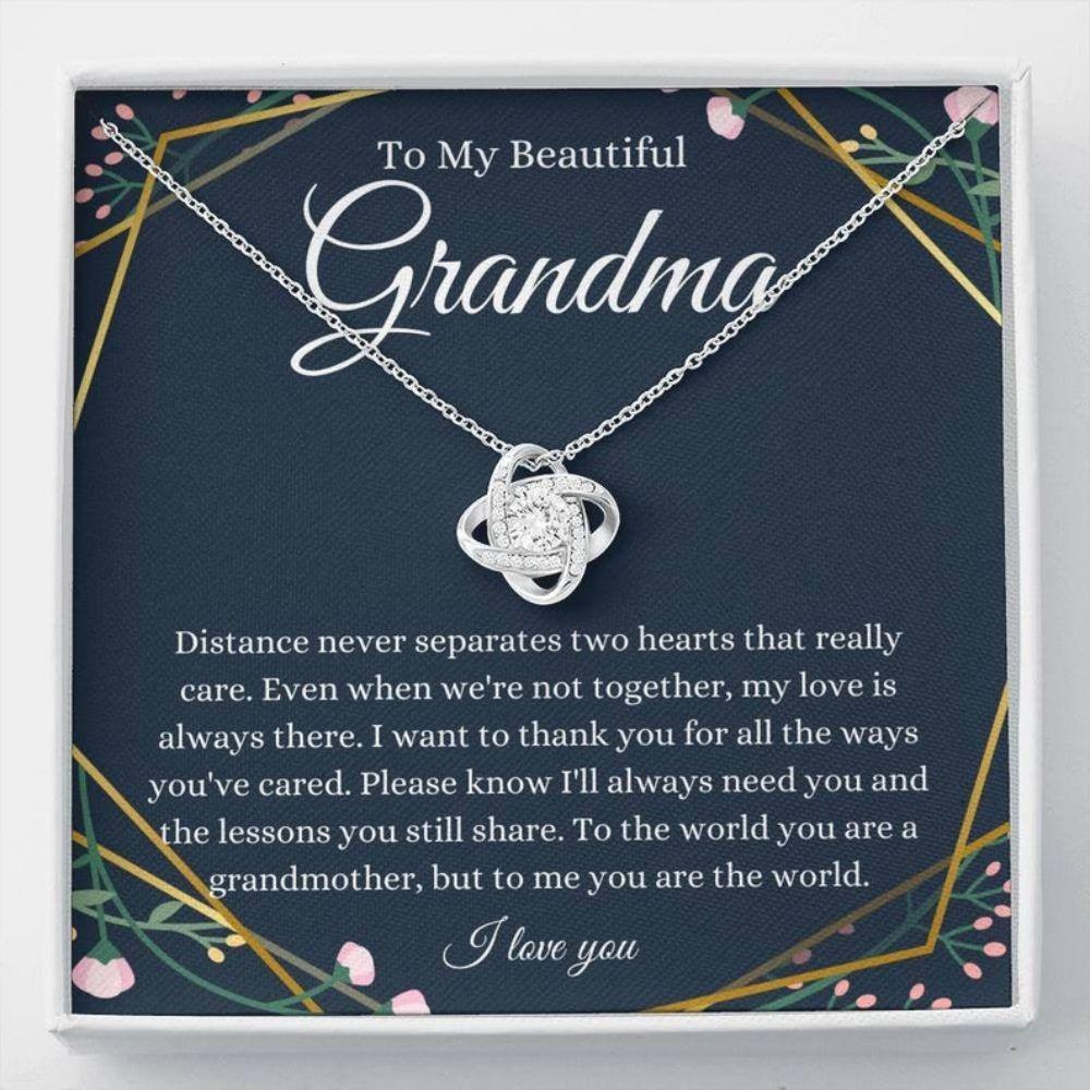 To My Grandma Gift For Grandmother From Granddaughter Grandson - Grandma Love Knot Necklace 0921
