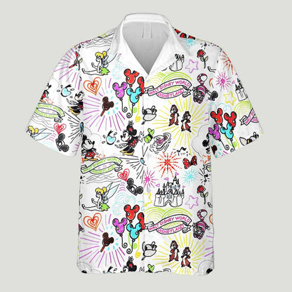 Mouse Ears Sketch - Mouse Hawaiian Shirt